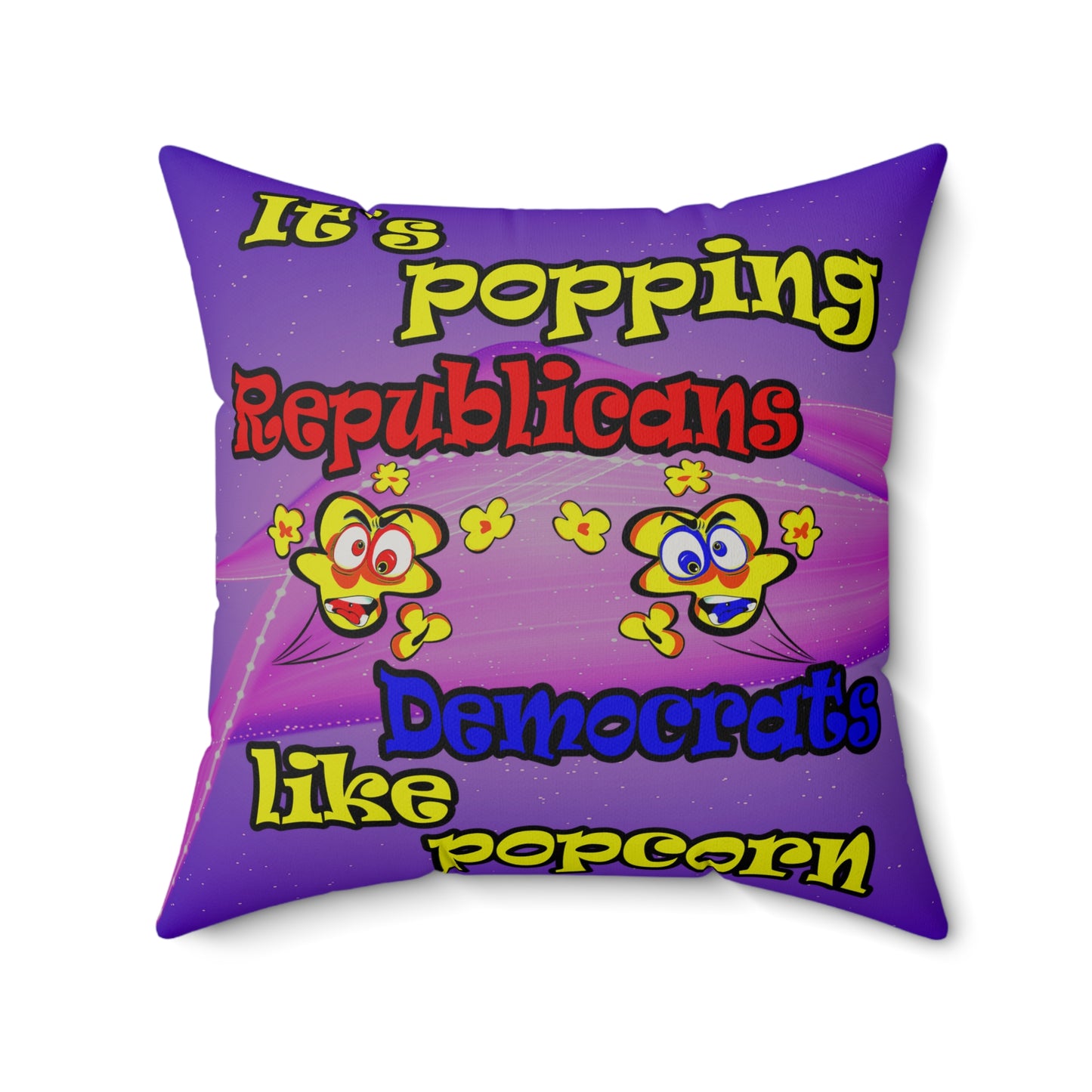 popping like popcorn - Faux Suede Square Pillow - (purple-pink wave)