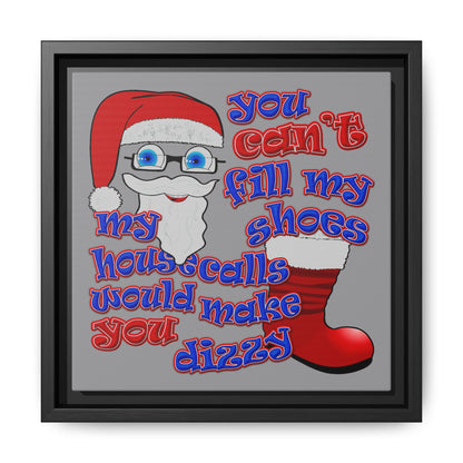 santa's shoes - framed canvas art (grey)