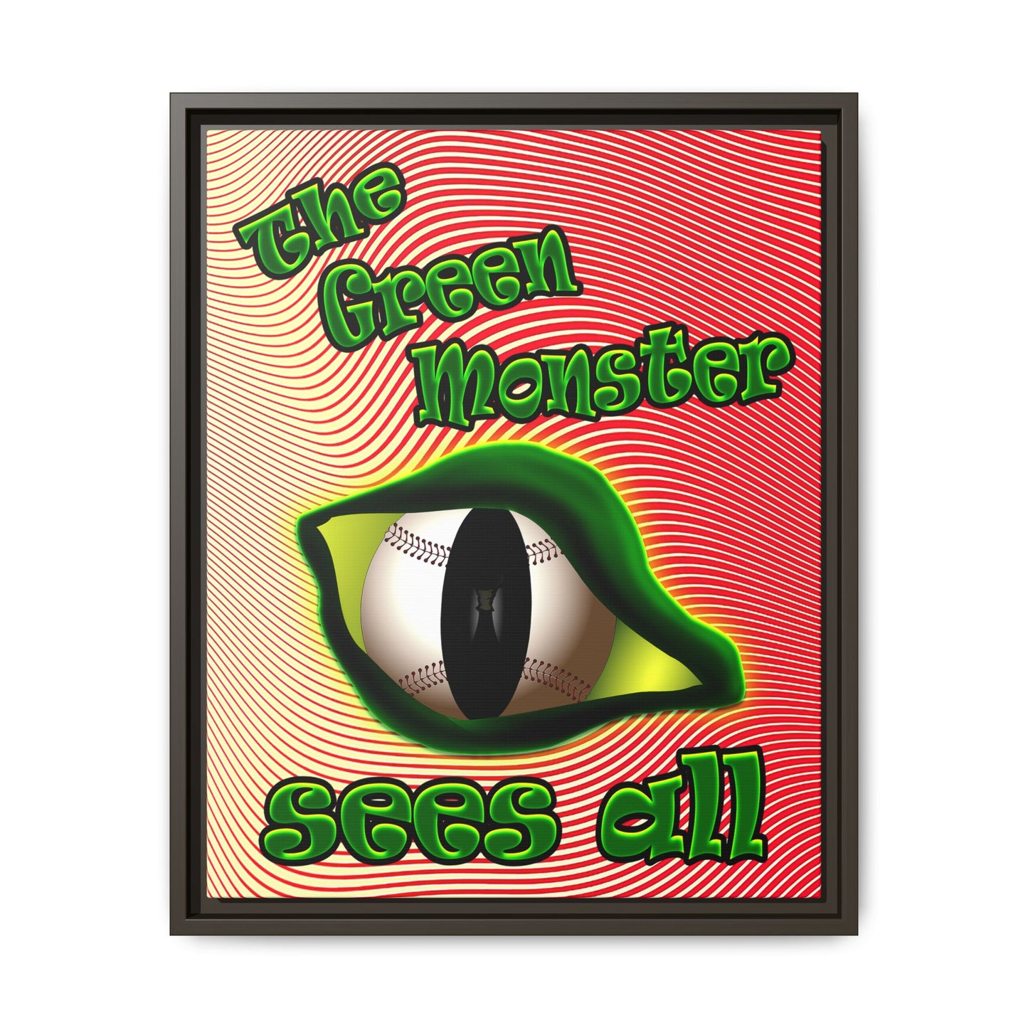 green monster - framed canvas art (yellow-orange wave)