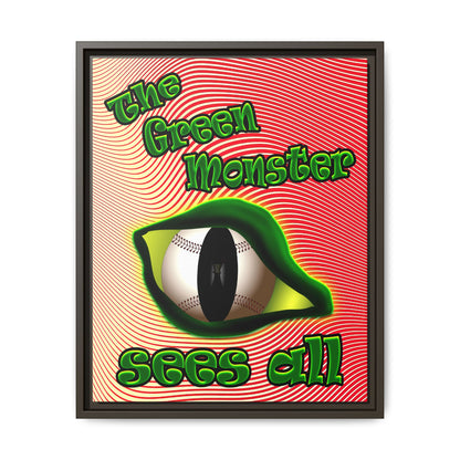 green monster - framed canvas art (yellow-orange wave)