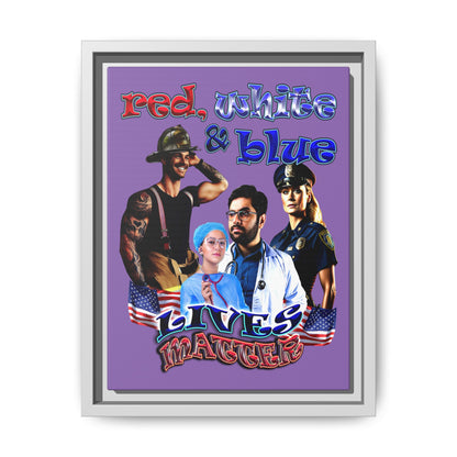 rw&b lives matter - framed canvas art (light purple)