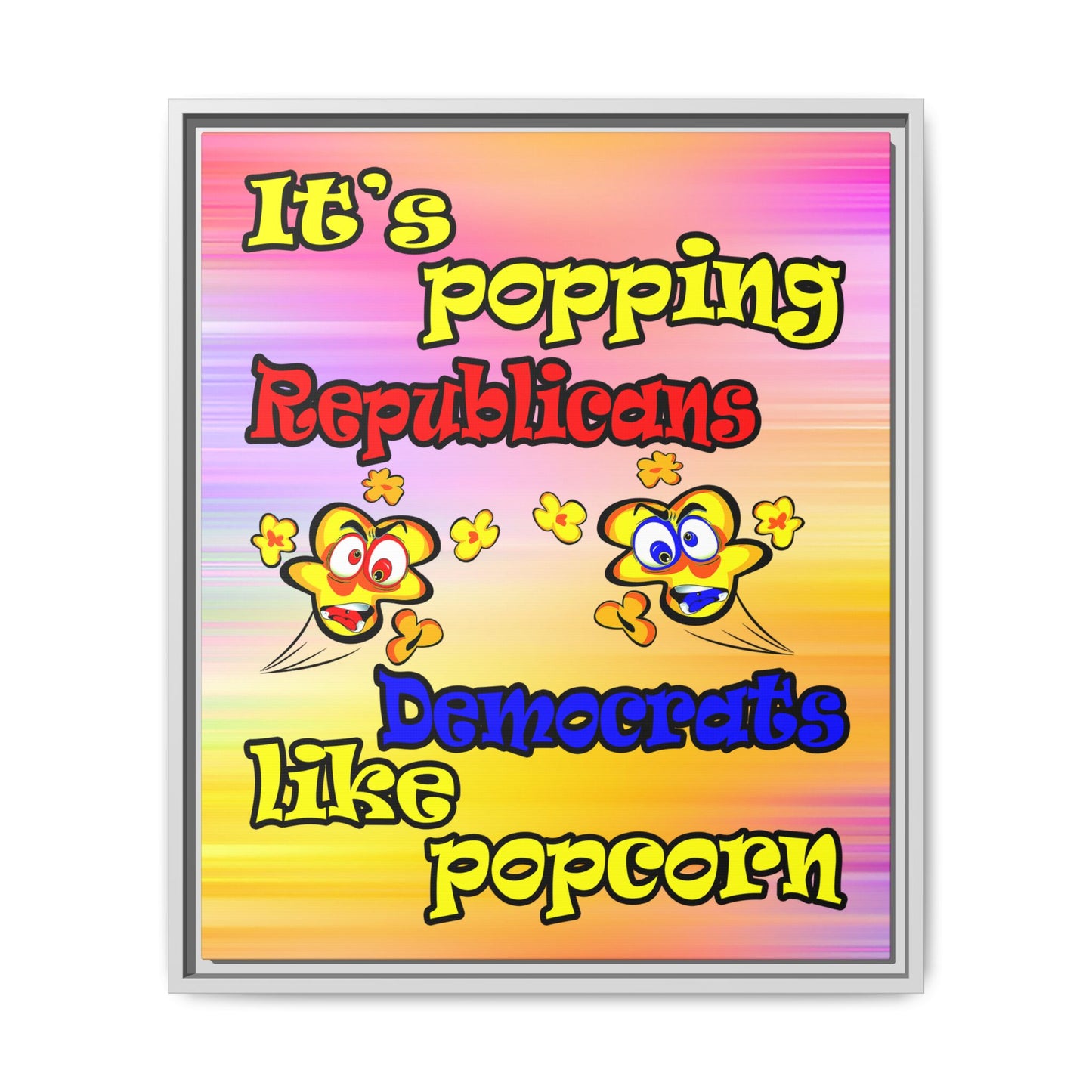 popping like popcorn - framed canvas art (color blur)