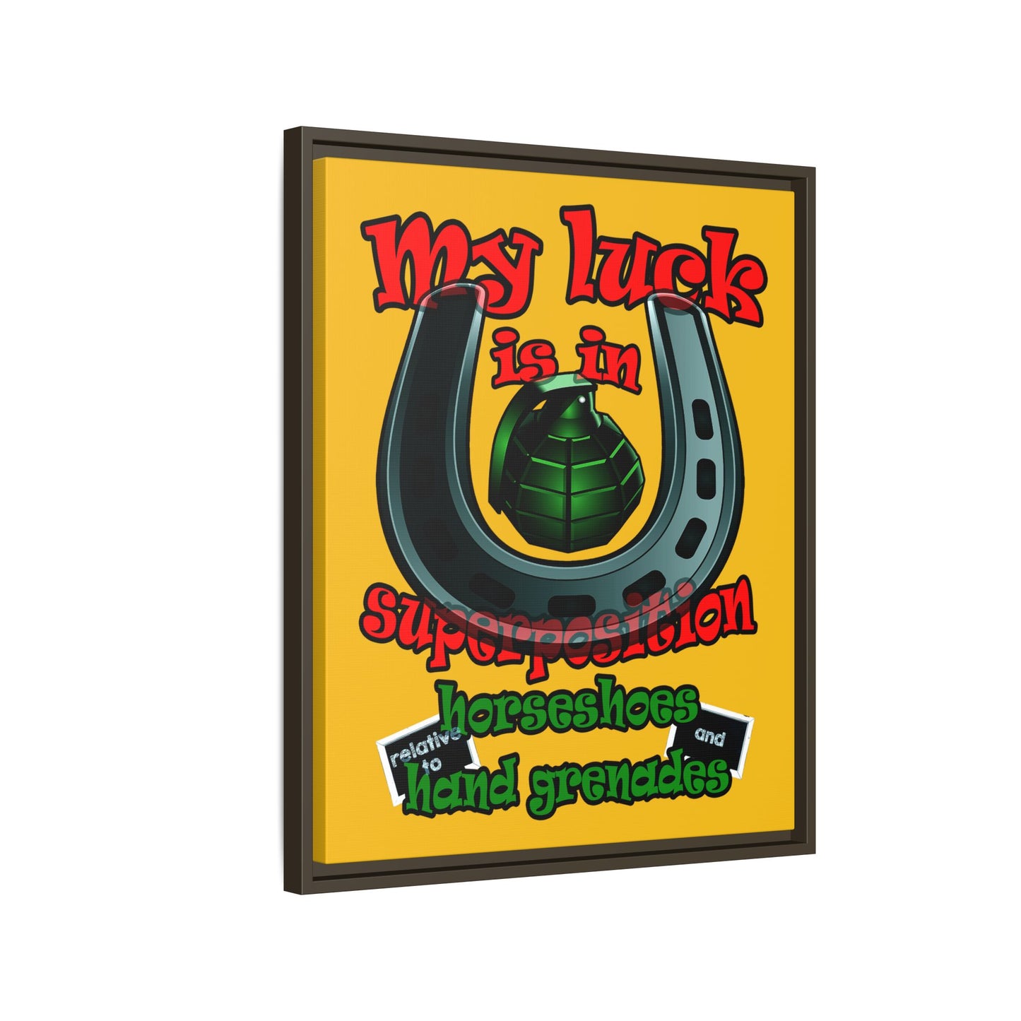 my luck - framed canvas art (yellow)
