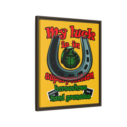 my luck - framed canvas art (yellow)