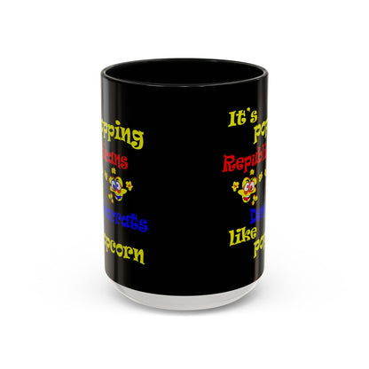 popping like popcorn - Accent Mug (black)