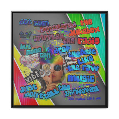 drop the beat - framed canvas art (rainbow split)