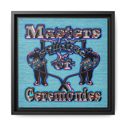 em cee squared - framed canvas art (faded blue)