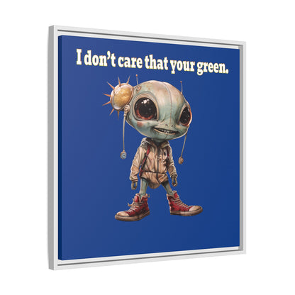 I don't care that your green - framed canvas art (dark blue)