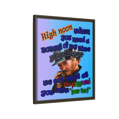 high noon - framed canvas art (light blue-purple wave)