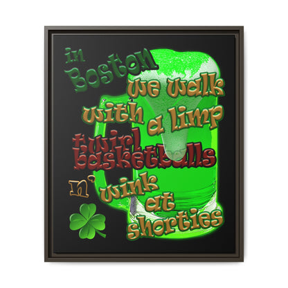 celtics logo - framed canvas art (black)