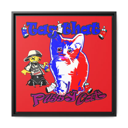 tag that - framed canvas art (red)