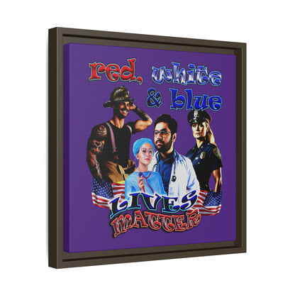 rw&b lives matter - framed canvas art (purple)