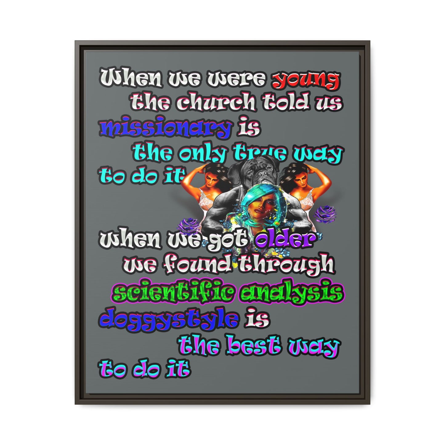doggystyle - framed canvas art (dark grey)
