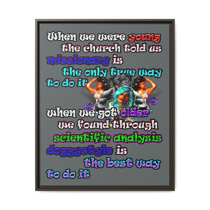 doggystyle - framed canvas art (dark grey)