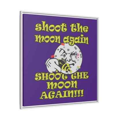 shoot the moon again - framed canvas art (purple)