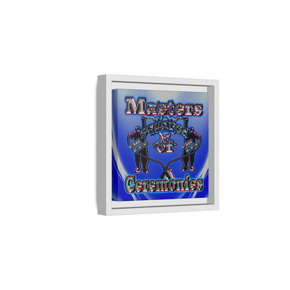em cee squared - framed canvas art (blue-white wave)