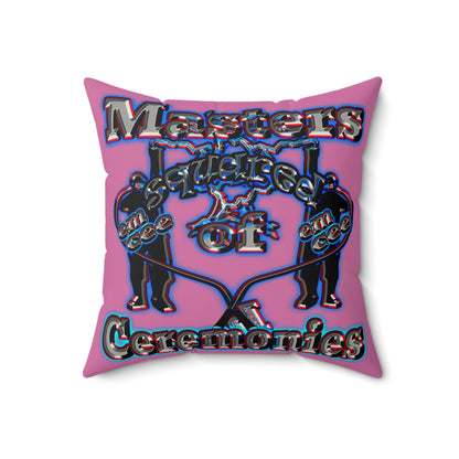 em cee squared - Faux Suede Square Pillow - (light pink)
