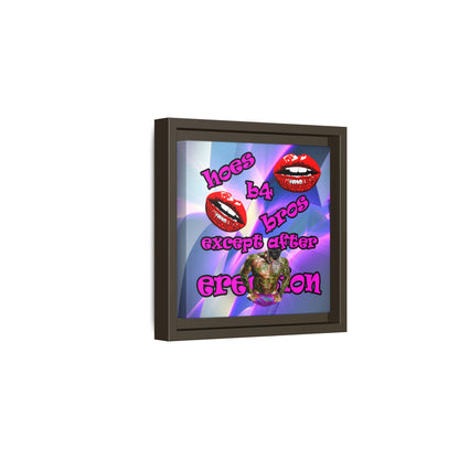 hoes b4 bros - framed canvas art (grey-pink wave)