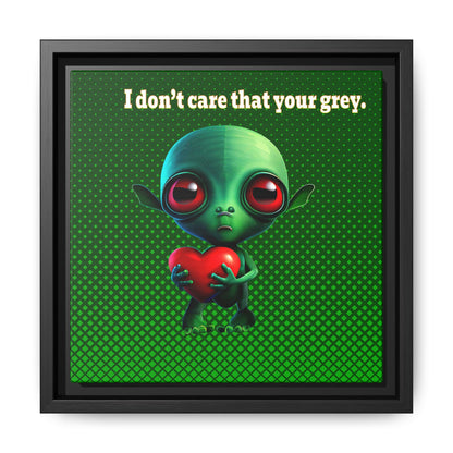 I don't care that your grey - framed canvas art (logo green)