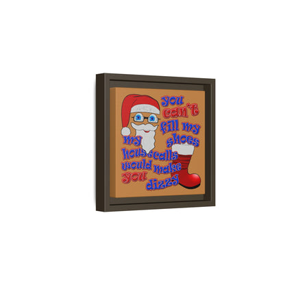 santa's shoes - framed canvas art (light brown)