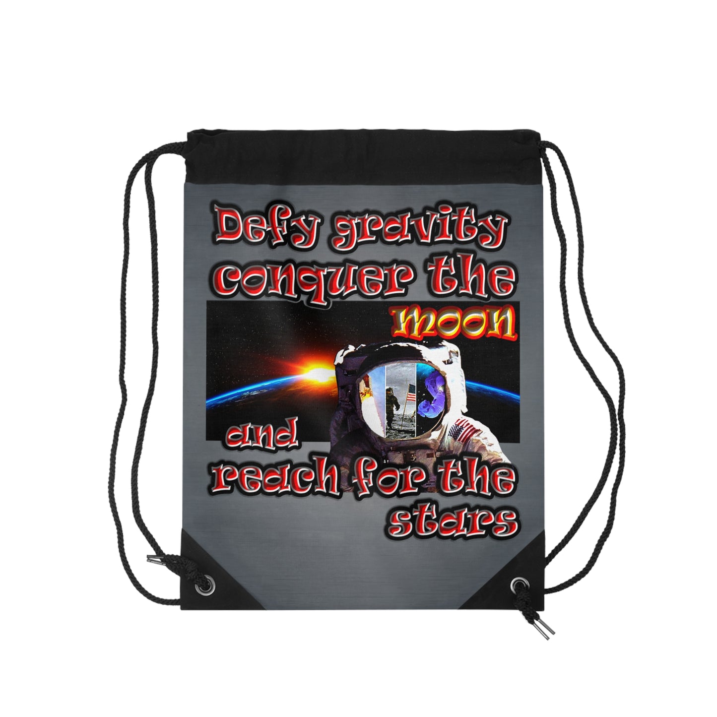 defy conquer reach - Drawstring Bag (grey-light grey)