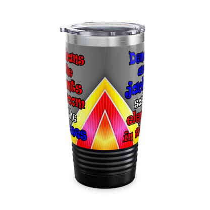 donkeys and elephants - Ringneck Tumbler, 20oz (rainbow split)