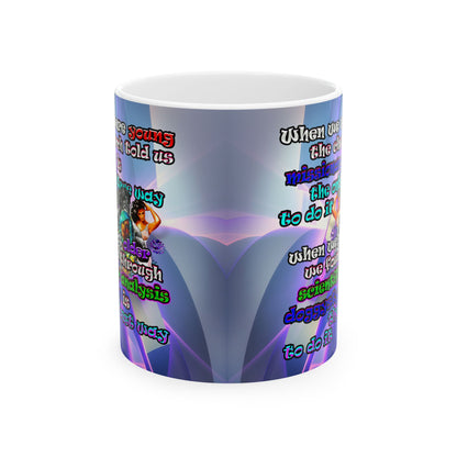 doggystyle - White Mug (grey-pink wave)