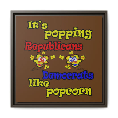 popping like popcorn - framed canvas art (brown)