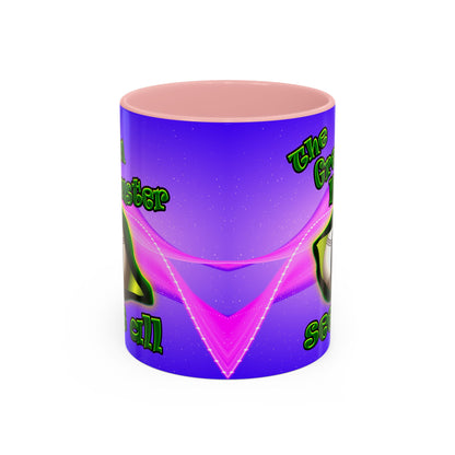 green monster - Accent Mug (purple-pink wave)
