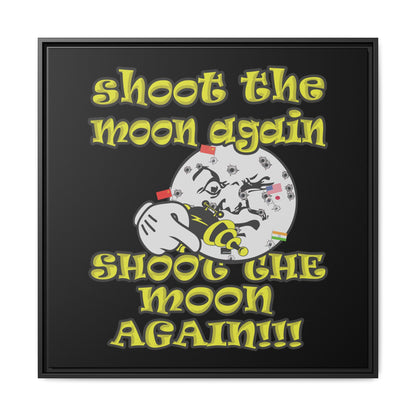 shoot the moon again - framed canvas art (black)