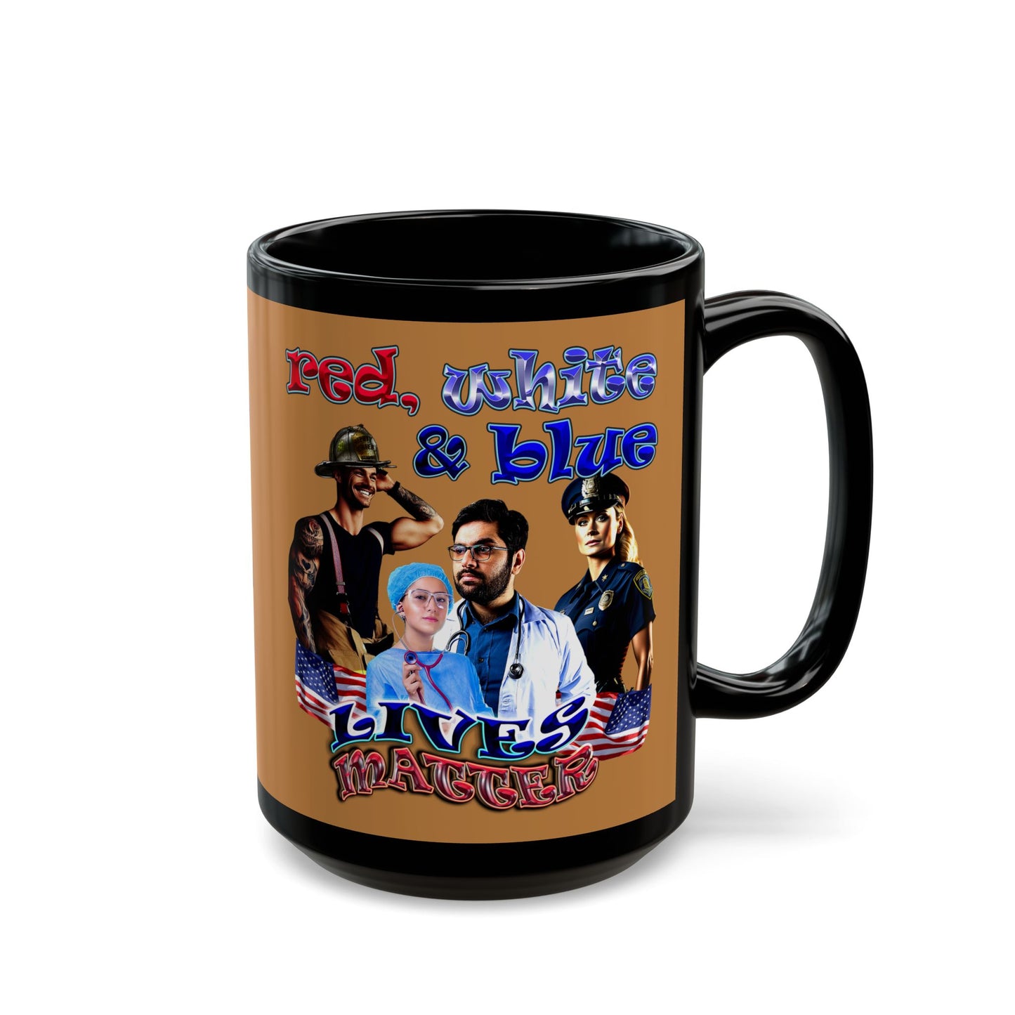 rw&b lives matter - Black Mug (light brown)