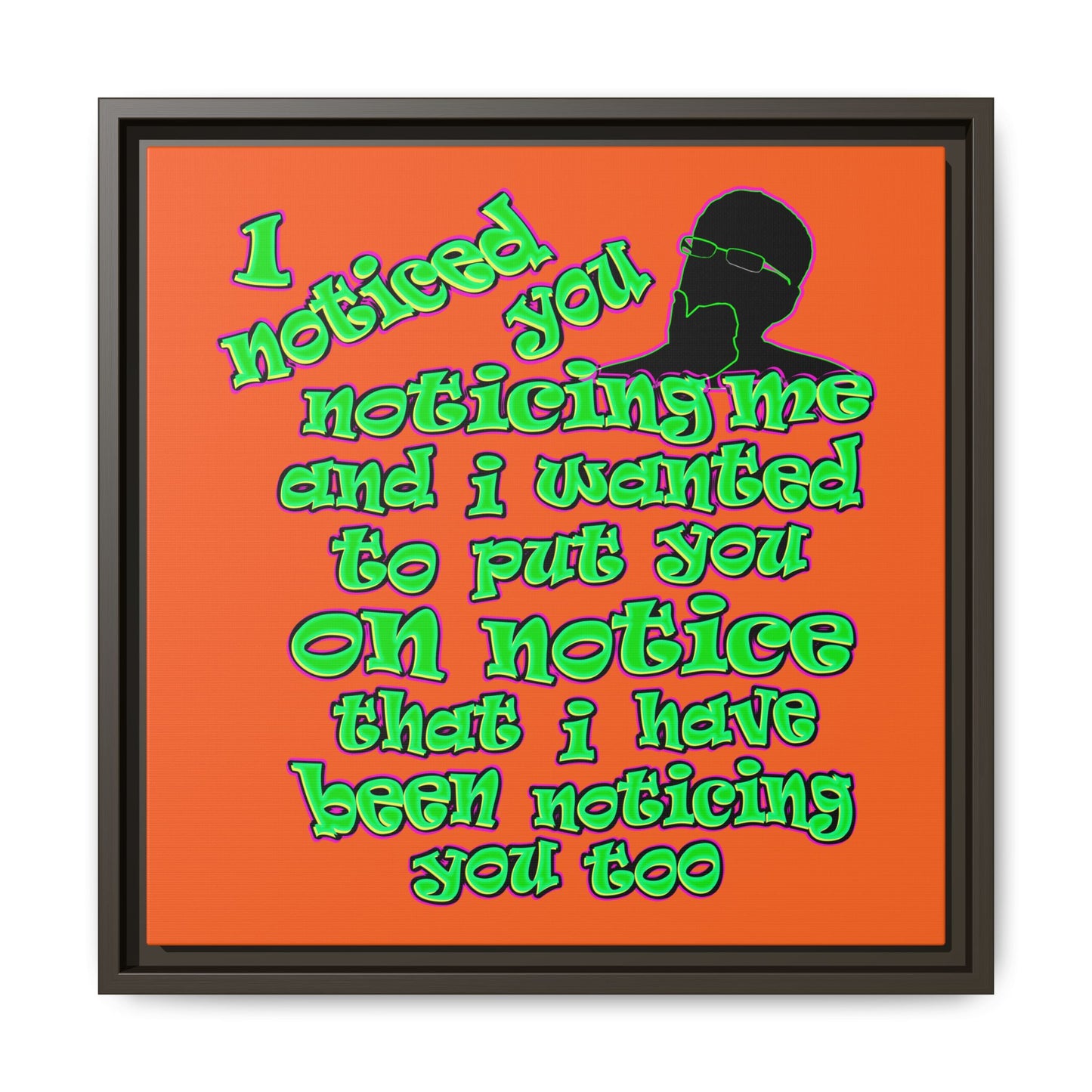 noticed you noticing - framed canvas art (orange)