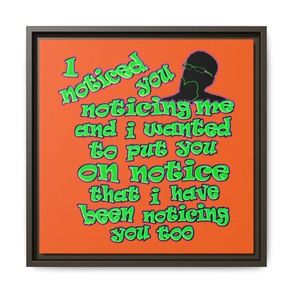 noticed you noticing - framed canvas art (orange)