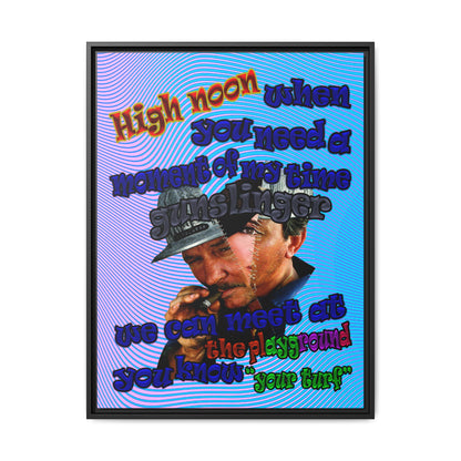 high noon - framed canvas art (light blue-purple wave)