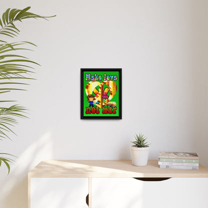 love peace - framed canvas art (logo green)