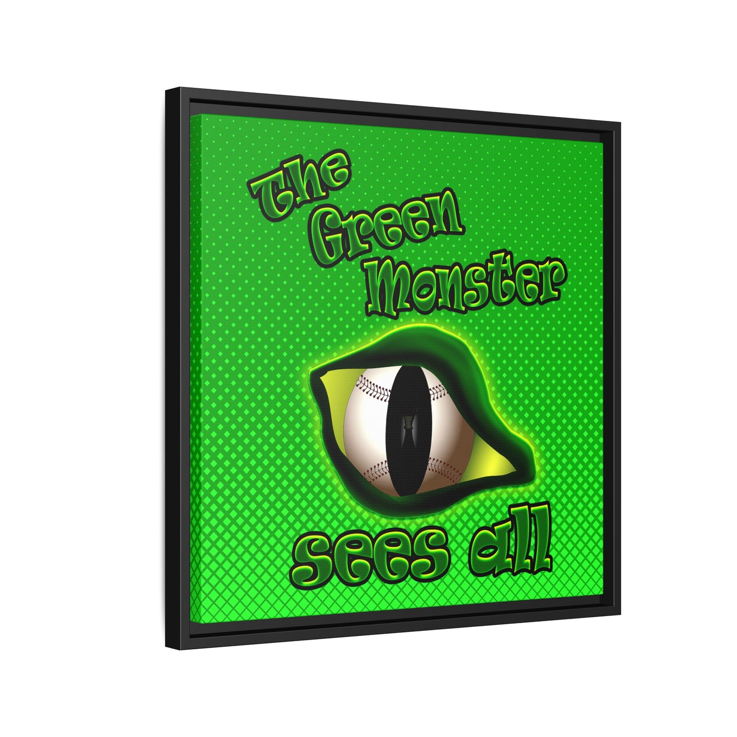 green monster - framed canvas art (logo green)