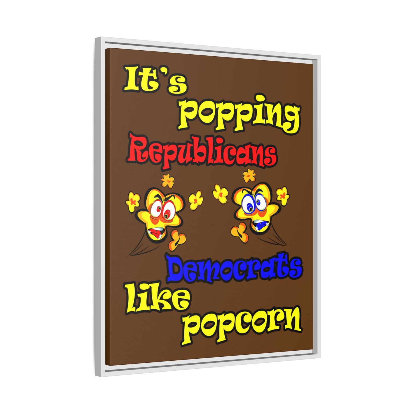 popping like popcorn - framed canvas art (brown)