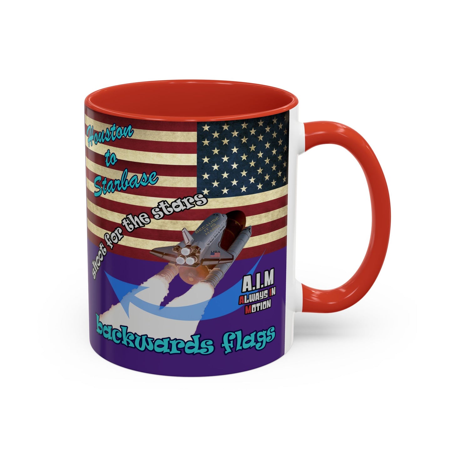 shoot for the stars - Accent Mug (purple)