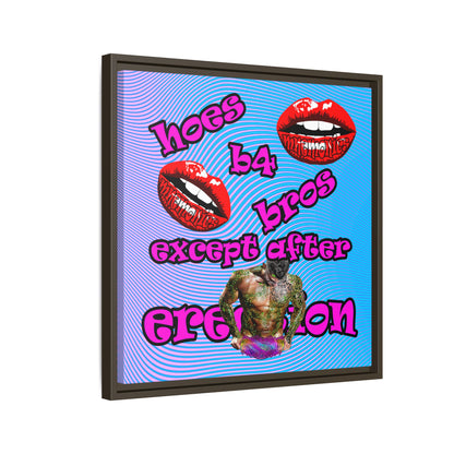 hoes b4 bros - framed canvas art (light blue-purple wave)