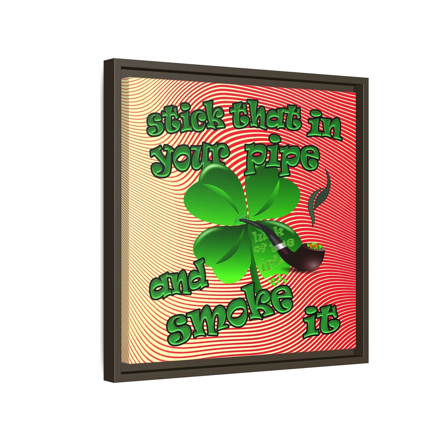 stick that in your pipe and smoke it - framed canvas art (yellow-orange wave)