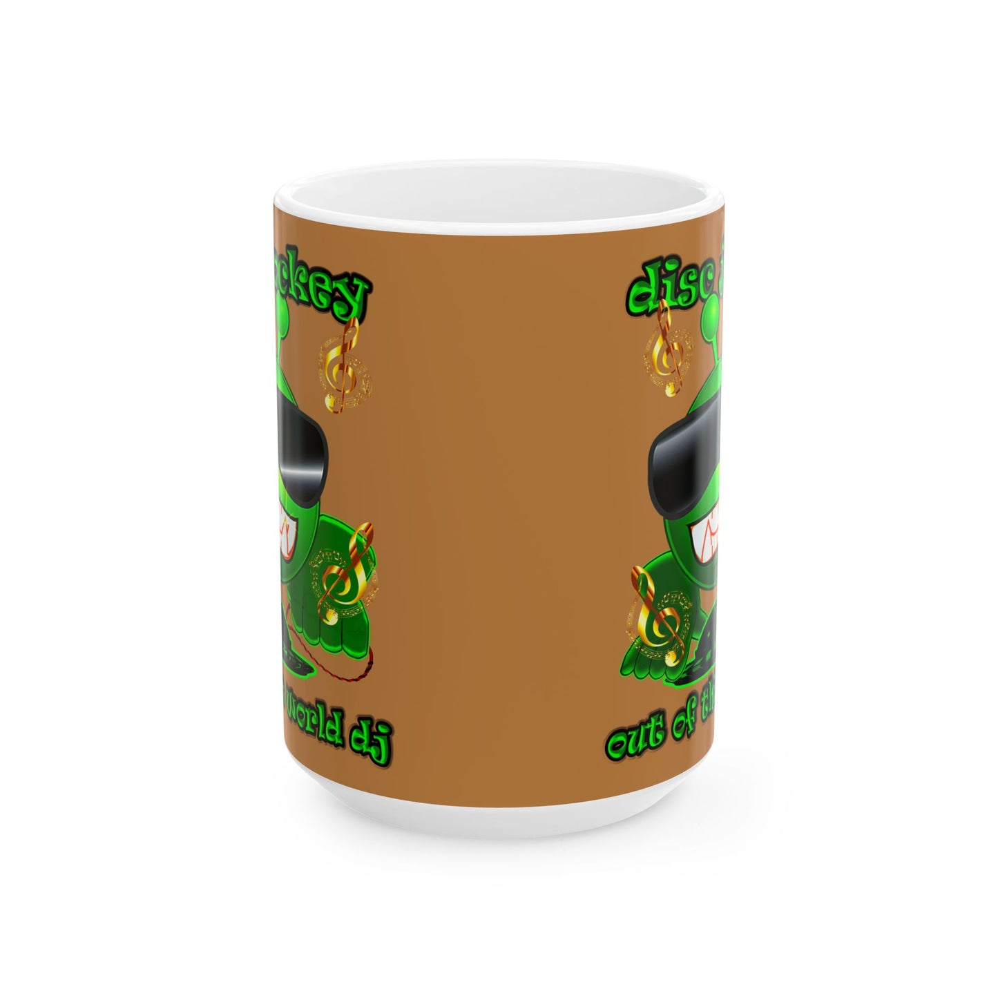 disc jockey - White Mug (light brown)