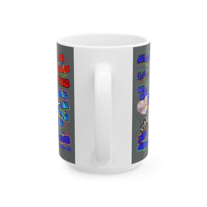 drop the beat - White Mug (dark grey)