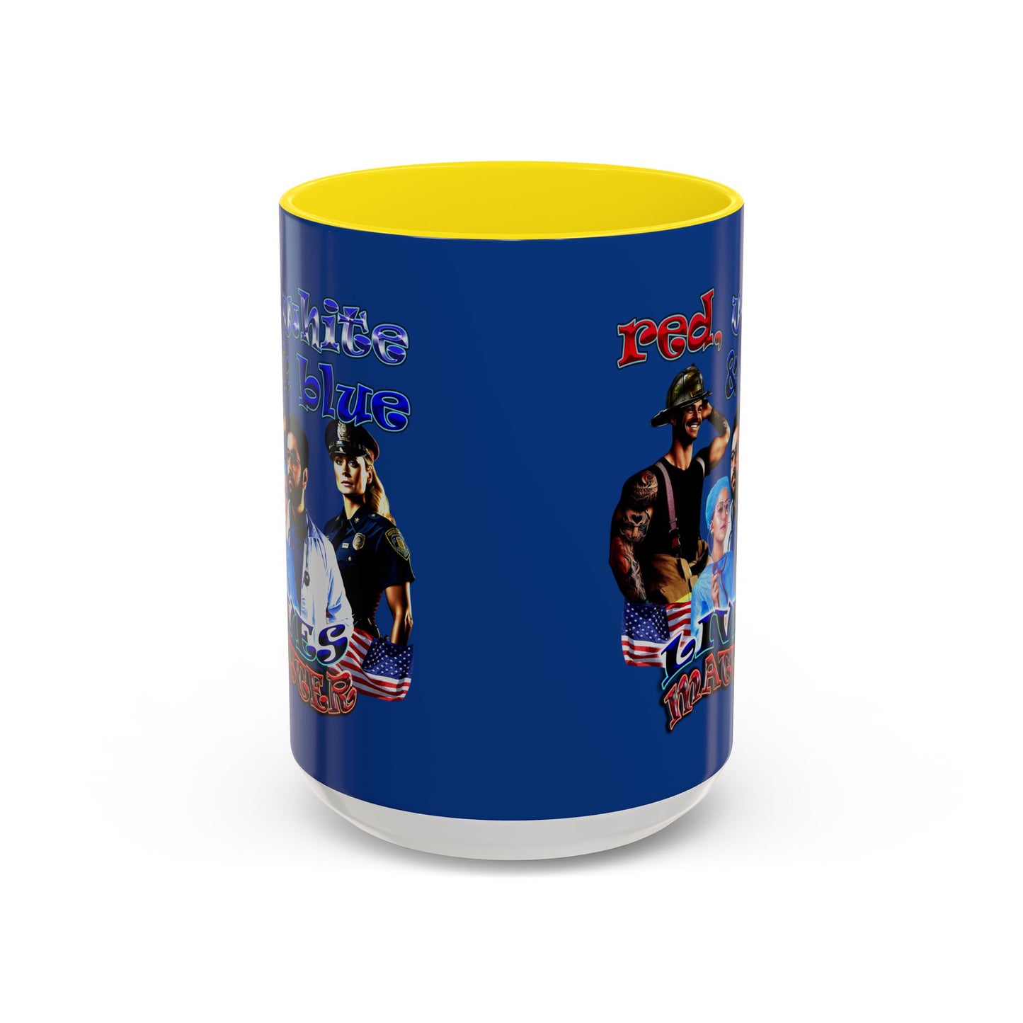 rw&b lives matter - Accent Mug (dark blue)