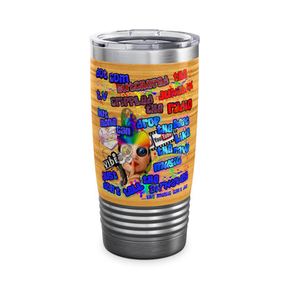 drop the beat - Ringneck Tumbler, 20oz  (butterscotch wood finish)