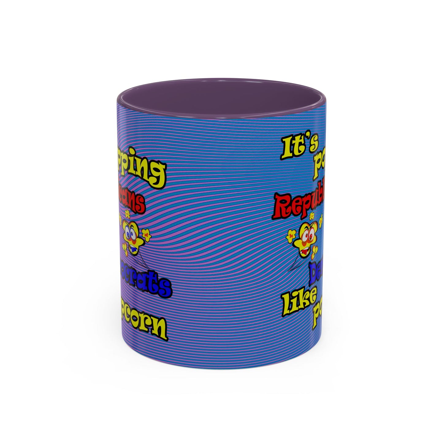 popping like popcorn - Accent Mug (light blue-purple wave)
