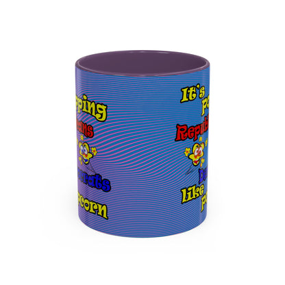 popping like popcorn - Accent Mug (light blue-purple wave)
