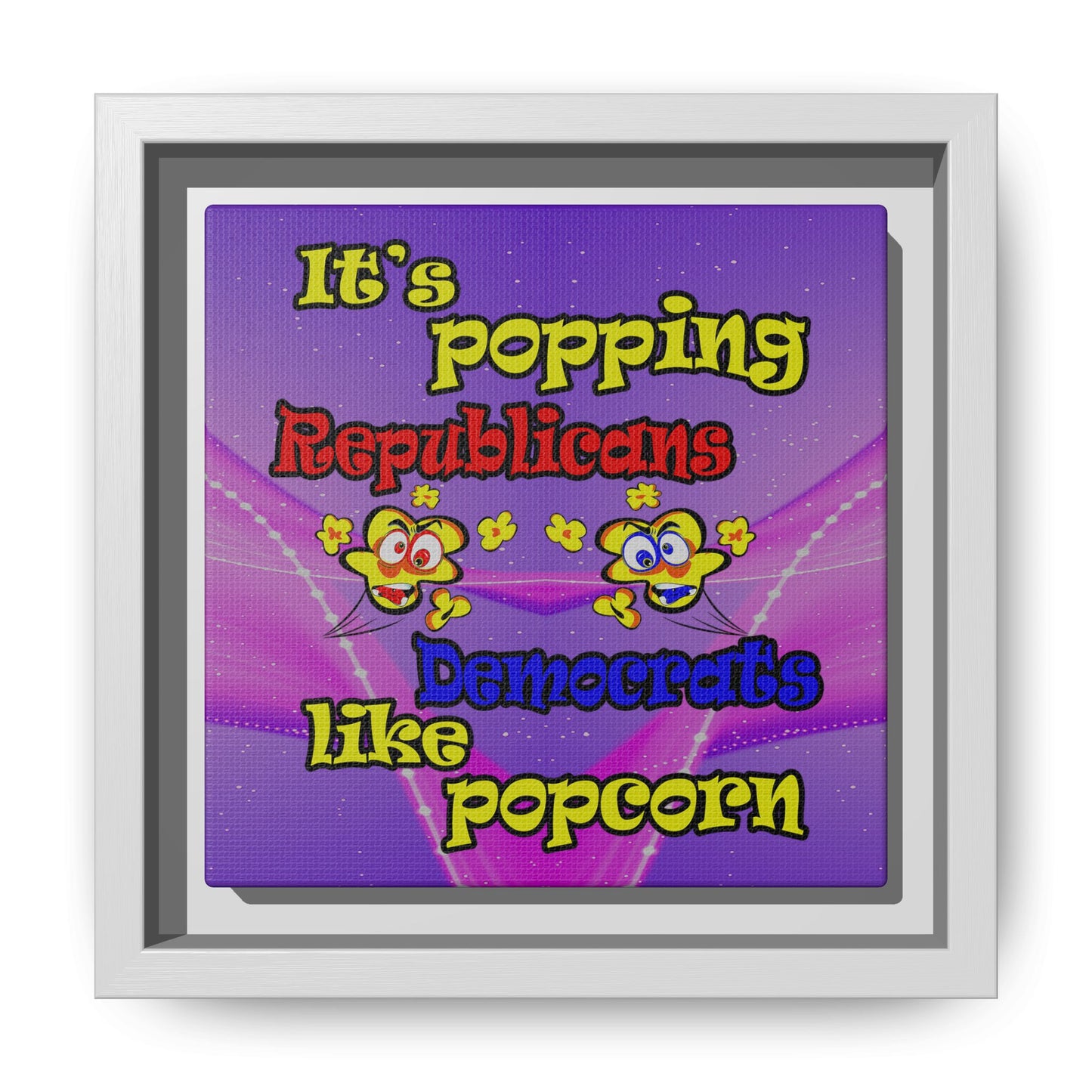 popping like popcorn - framed canvas art (purple-pink wave)
