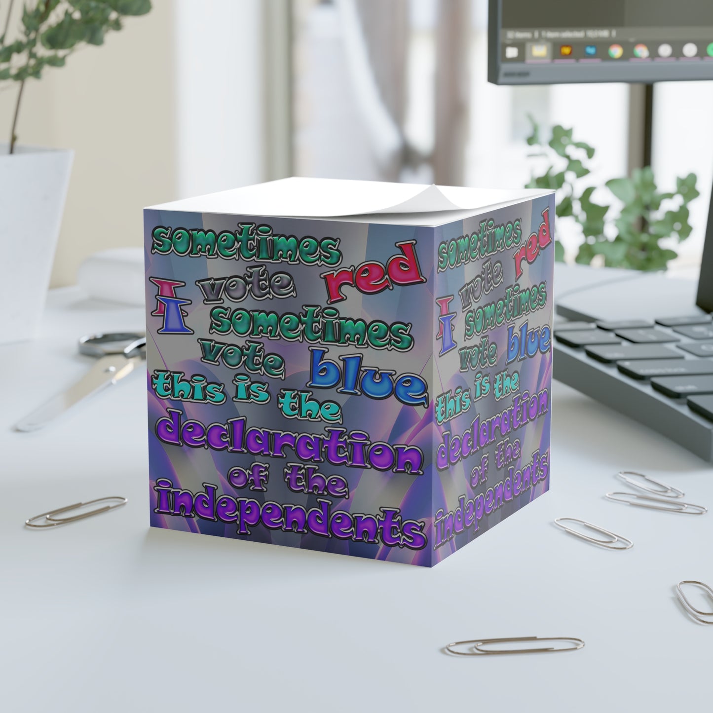 declaration of the independents - note cube (grey-pink wave)