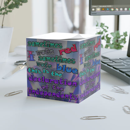 declaration of the independents - note cube (grey-pink wave)