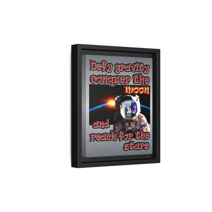 defy conquer reach - framed canvas art (brushed nickel)